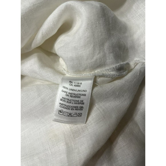 Michael Kors 100% Linen Top Tunic White Beaded Neckline Sleeves Women’s M - Picture 16 of 16